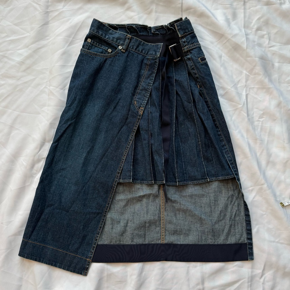 Sacai Asymmetrical Denim Skirt